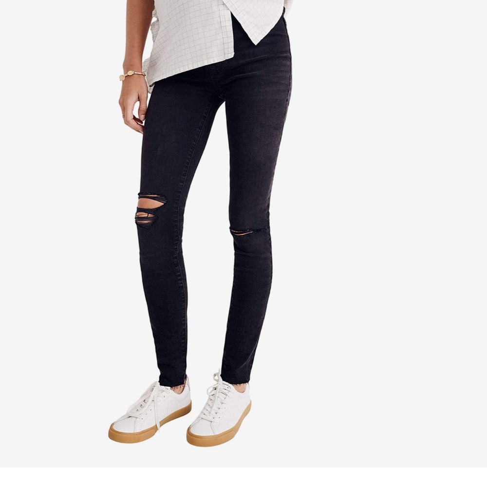 Madewell Maternity Over-the-Belly Skinny Jeans in Black Sea / Gray Size 26